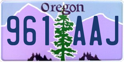OR license plate 961AAJ