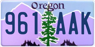 OR license plate 961AAK