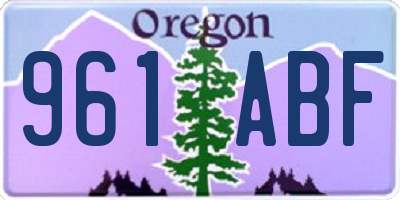 OR license plate 961ABF