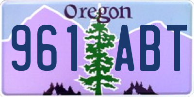 OR license plate 961ABT
