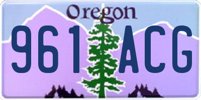 OR license plate 961ACG
