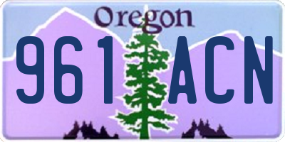 OR license plate 961ACN