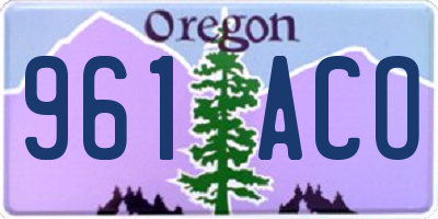 OR license plate 961ACO