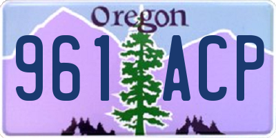 OR license plate 961ACP