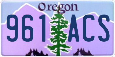 OR license plate 961ACS