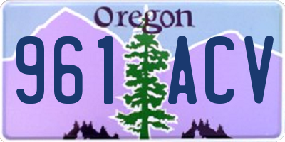 OR license plate 961ACV