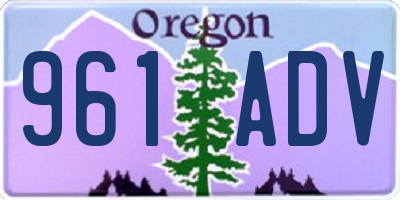 OR license plate 961ADV