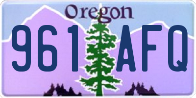 OR license plate 961AFQ