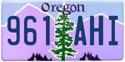 OR license plate 961AHI