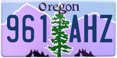 OR license plate 961AHZ