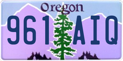 OR license plate 961AIQ