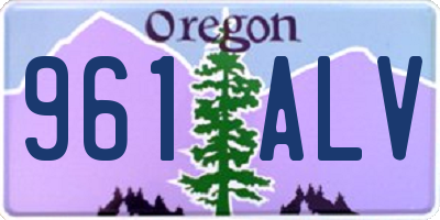 OR license plate 961ALV