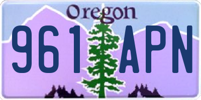 OR license plate 961APN