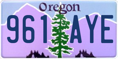 OR license plate 961AYE