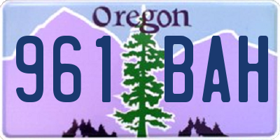 OR license plate 961BAH