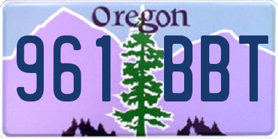 OR license plate 961BBT