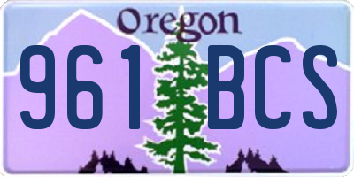 OR license plate 961BCS