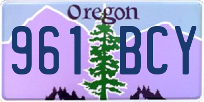 OR license plate 961BCY