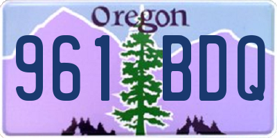OR license plate 961BDQ