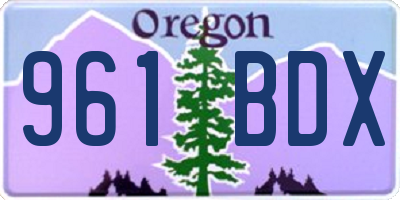 OR license plate 961BDX