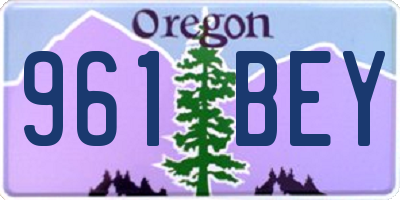 OR license plate 961BEY