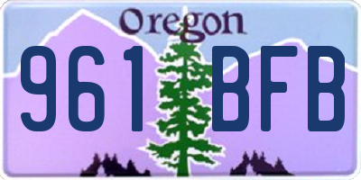 OR license plate 961BFB
