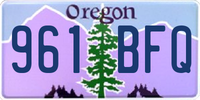 OR license plate 961BFQ