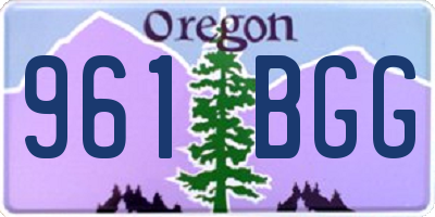 OR license plate 961BGG