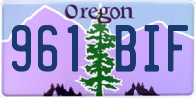 OR license plate 961BIF