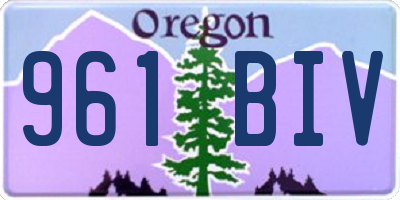 OR license plate 961BIV