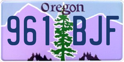 OR license plate 961BJF