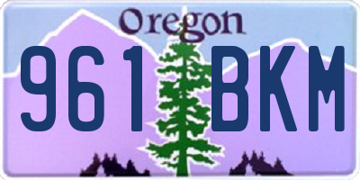 OR license plate 961BKM