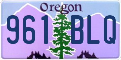 OR license plate 961BLQ