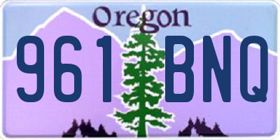 OR license plate 961BNQ
