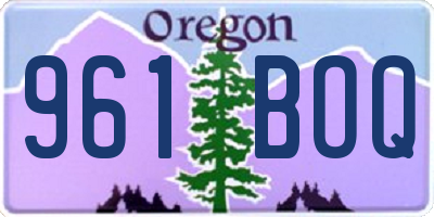 OR license plate 961BOQ