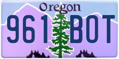 OR license plate 961BOT