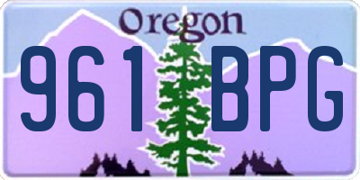 OR license plate 961BPG