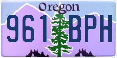 OR license plate 961BPH