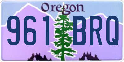 OR license plate 961BRQ