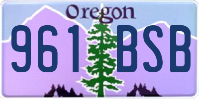 OR license plate 961BSB