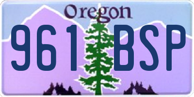 OR license plate 961BSP