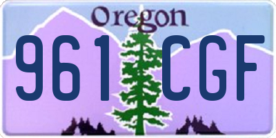 OR license plate 961CGF