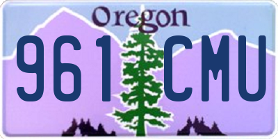 OR license plate 961CMU