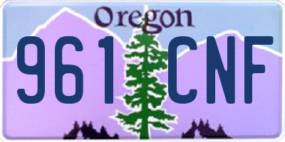 OR license plate 961CNF