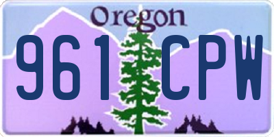 OR license plate 961CPW