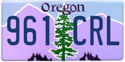 OR license plate 961CRL