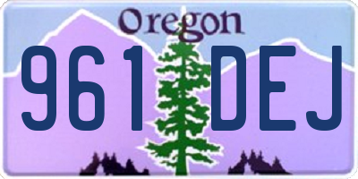 OR license plate 961DEJ