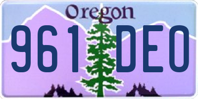 OR license plate 961DEO