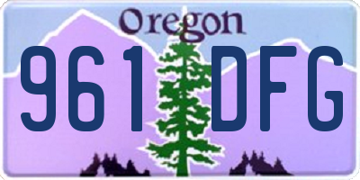 OR license plate 961DFG