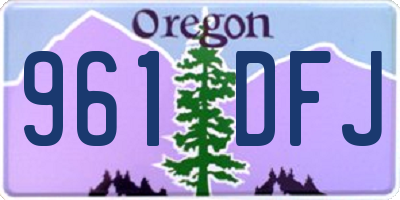 OR license plate 961DFJ